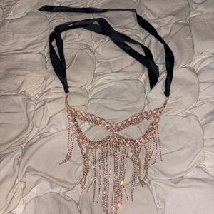 ✨ Rhinestone Veil Mask Festival Rave Halloween